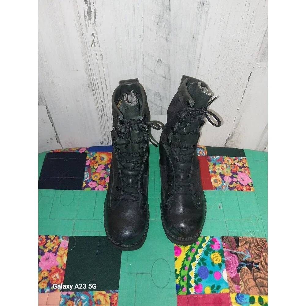 Belleville Black Lace Up Combat Boots Size 3R